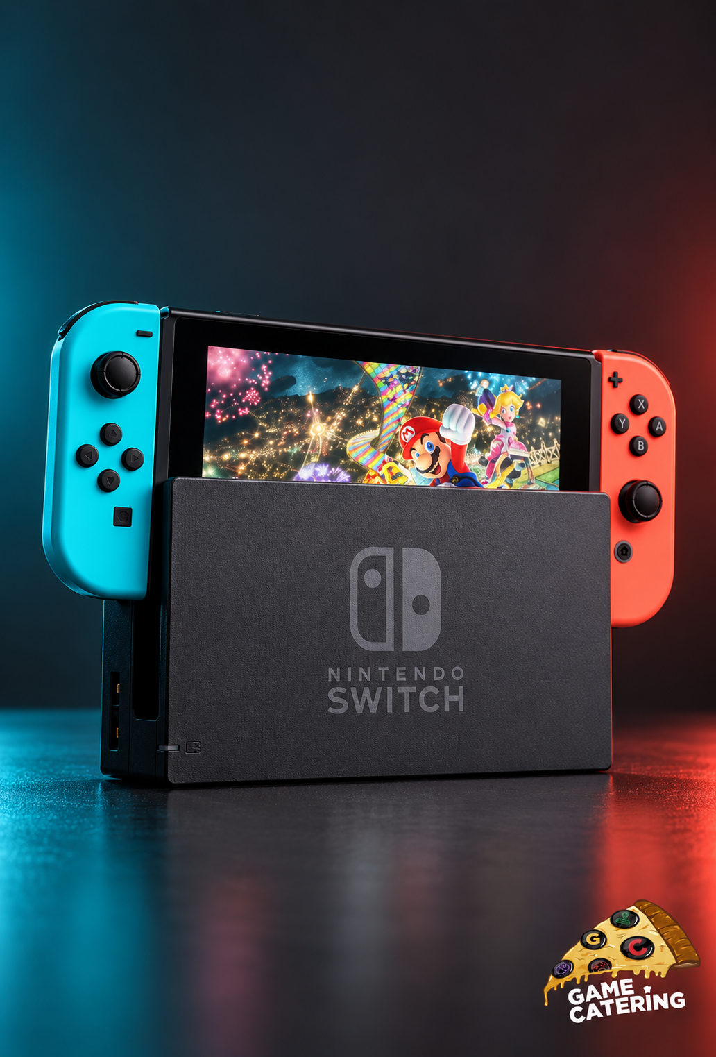 Nintendo Switch mit Dock und Joy-Cons mieten bei GameCatering